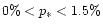 $0\% < p_{\ast} < 1.5\%$