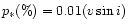 $p_{\ast}(\%) = 0.01(v\sin{i})$