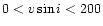 $0<v\sin{i}<200$