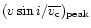 $(v\sin{i}/\overline{v_{\rm c}})_{\rm peak}$
