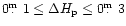 $0\mbox{$\,.\!\!\!^{\rm m}$ }1\leq\Delta H_{\rm p}\leq0\mbox{$\,.\!\!\!^{\rm m}$ }3$