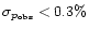 $\sigma_{p_{\rm obs}}< 0.3\%$