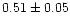 $0.51\pm0.05$