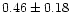 $0.46\pm0.18$