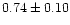 $0.74\pm0.10$