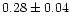$0.28\pm0.04$
