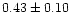 $0.43\pm0.10$