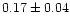 $0.17\pm0.04$