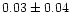 $0.03\pm0.04$