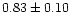 $0.83\pm0.10$