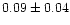 $0.09\pm0.04$