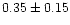 $0.35\pm0.15$