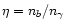 $\eta = n_b/n_\gamma$