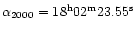 $\alpha _{2000}= 18^{\rm h}02^{\rm m}23.55^{\rm s}$