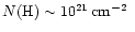 $N{\rm (H)}\sim 10^{21}\hbox{\kern 0.20em cm$^{-2}$ }$