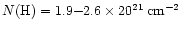 $N{\rm (H)}= 1.9{-}2.6\times 20^{21}\hbox{\kern 0.20em cm$^{-2}$ }$