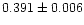 $ 0.391\pm0.006 $