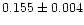 $ 0.155 \pm0.004$