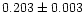 $ 0.203 \pm0.003$