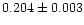 $ 0.204 \pm0.003 $