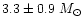 $3.3\pm0.9~M_{\odot}$