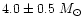 $4.0\pm0.5~M_{\odot}$