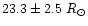 $23.3\pm2.5~R_{\odot}$