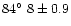 $84\hbox{$^\circ$ }8\pm0.9 $
