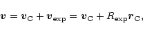 \begin{displaymath}\vec v=\vec v_{\rm C}+\vec v_{\rm exp}=\vec v_{\rm C}+R_{\rm exp}\vec r_{\rm C},
\end{displaymath}