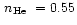$\mbox{\,$n_{\rm He}$ }=0.55$