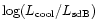 ${\rm log}(L_{\rm cool}/L_{\rm sdB})$