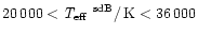 $20\,000 < \mbox{\em T$_{\rm eff}$ }^{\rm sdB}/\,\mbox{K}< 36\,000$