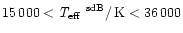 $15\,000 < \mbox{\em T$_{\rm eff}$ }^{\rm sdB}/\,\mbox{K}< 36\,000$