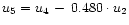 $u_5 = u_4 \,-\,0.480 \cdot u_2$