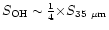 $S_{\rm OH}\sim\frac{1}{4}{\times}S_{35~\mu{\rm m}}$