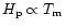 $H_{\rm p} \propto T_{\rm m}$