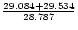 ${{29.084+29.534}\over 28.787}$