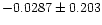 $-0.0287\pm{0.203}$
