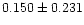 $0.150\pm{0.231}$