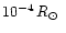 $10^{-4}\,\mbox{${R}_{\odot}$ }$