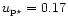 $u_{\rm p\star }= 0.17$