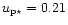 $u_{\rm p\star }= 0.21$