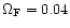 $\Omega_{\rm F}=0.04$