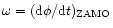 $\omega = ({\rm d}\phi/{\rm d}t)_{\rm ZAMO}$