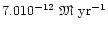 $7.0 10^{-12}~{\mbox{\eufont M}}~{\rm yr}^{-1}$