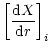 $\displaystyle {\left[\frac{{\rm d} X} {{\rm d}r}\right]}_i$