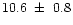 $10.6\ \pm\ 0.8$