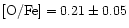 ${\rm [O/Fe]}=0.21\pm 0.05$