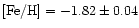 ${\rm [Fe/H]}=-1.82\pm 0.04$