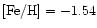 ${\rm [Fe/H]}=-1.54$